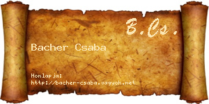 Bacher Csaba névjegykártya