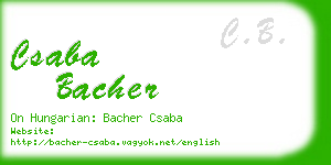 csaba bacher business card